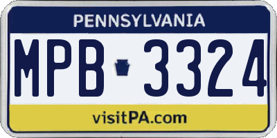 PA license plate MPB3324