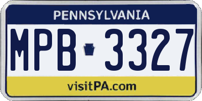 PA license plate MPB3327