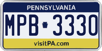 PA license plate MPB3330