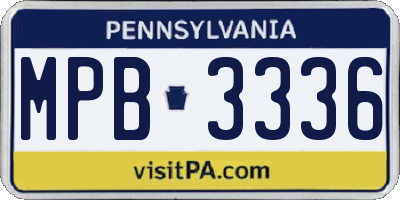 PA license plate MPB3336