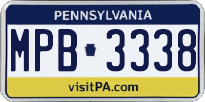 PA license plate MPB3338