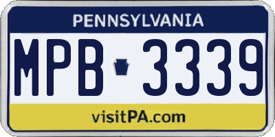 PA license plate MPB3339