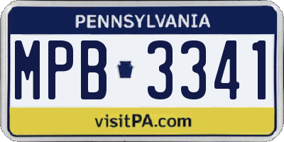 PA license plate MPB3341