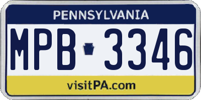 PA license plate MPB3346