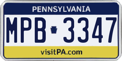 PA license plate MPB3347