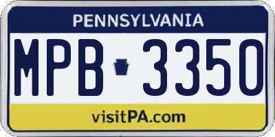 PA license plate MPB3350
