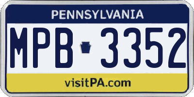 PA license plate MPB3352