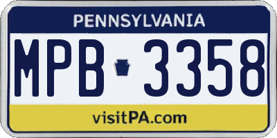 PA license plate MPB3358