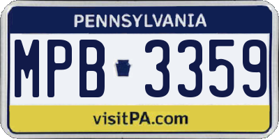 PA license plate MPB3359