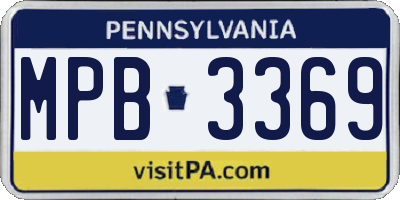 PA license plate MPB3369