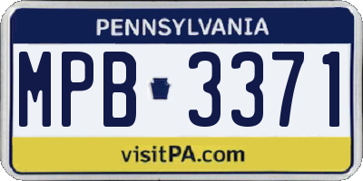 PA license plate MPB3371