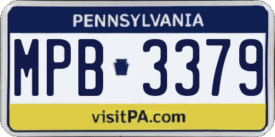 PA license plate MPB3379
