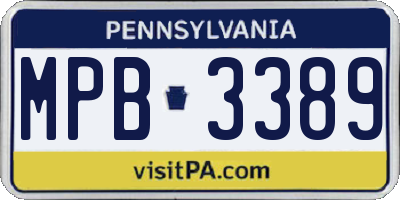 PA license plate MPB3389