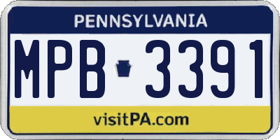 PA license plate MPB3391