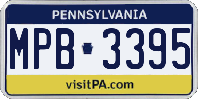 PA license plate MPB3395