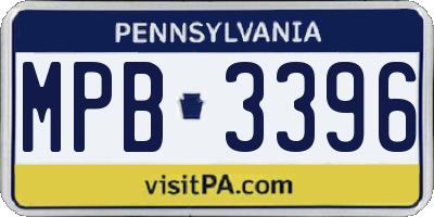 PA license plate MPB3396