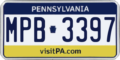 PA license plate MPB3397