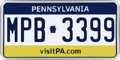 PA license plate MPB3399