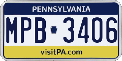 PA license plate MPB3406