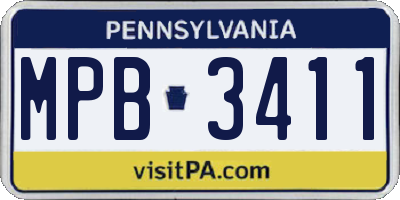 PA license plate MPB3411