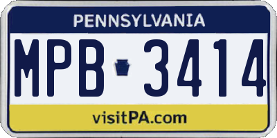 PA license plate MPB3414