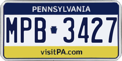PA license plate MPB3427
