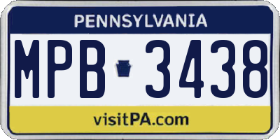 PA license plate MPB3438
