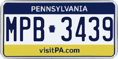 PA license plate MPB3439