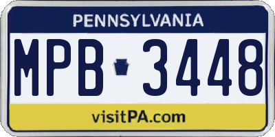 PA license plate MPB3448