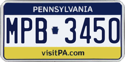 PA license plate MPB3450
