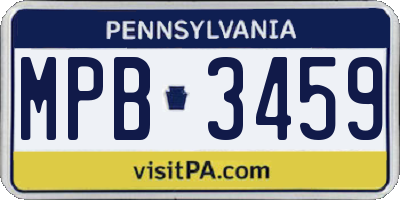 PA license plate MPB3459