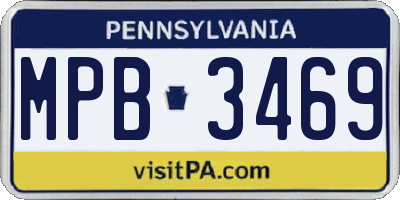 PA license plate MPB3469