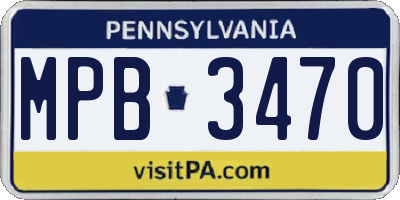 PA license plate MPB3470