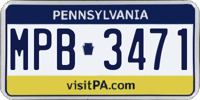 PA license plate MPB3471