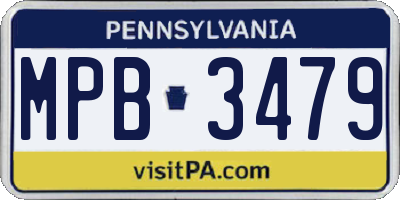 PA license plate MPB3479