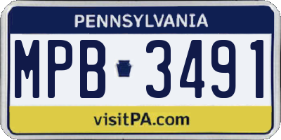 PA license plate MPB3491