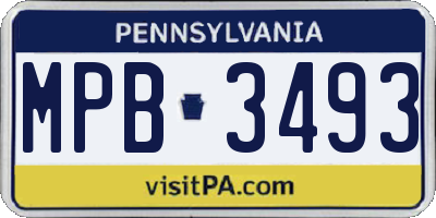 PA license plate MPB3493