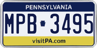 PA license plate MPB3495