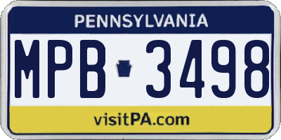 PA license plate MPB3498