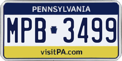 PA license plate MPB3499