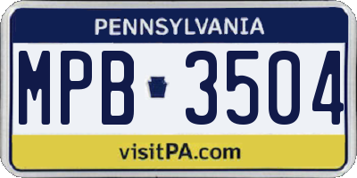 PA license plate MPB3504