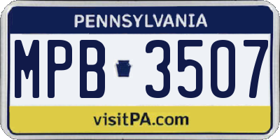 PA license plate MPB3507