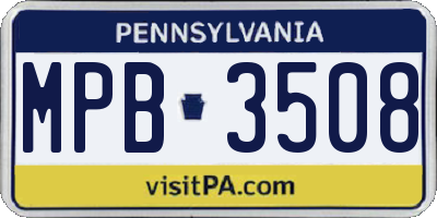 PA license plate MPB3508