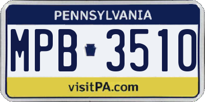 PA license plate MPB3510