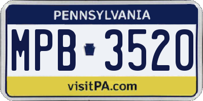 PA license plate MPB3520