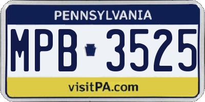 PA license plate MPB3525