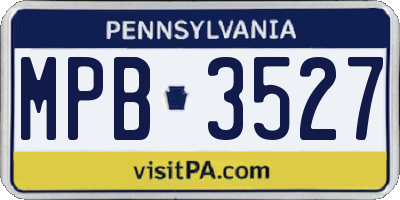 PA license plate MPB3527