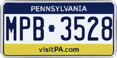 PA license plate MPB3528
