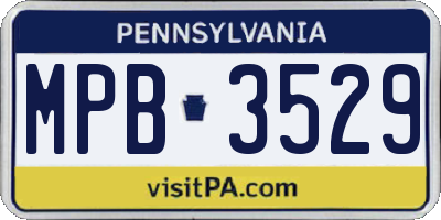 PA license plate MPB3529