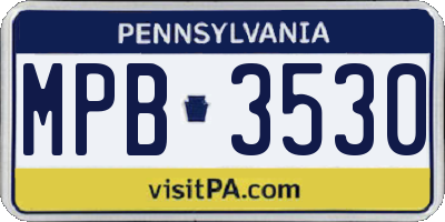 PA license plate MPB3530